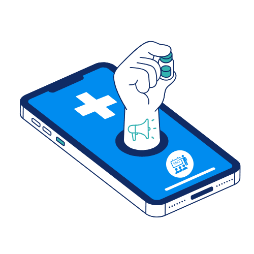 healthcare digital marketing strategies on laptop screen including social media, audience targeting, research, and website optimization – Mediknocx medical marketing solutions