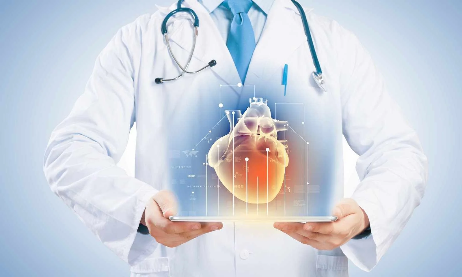 Cardiologist reviewing patient heart data