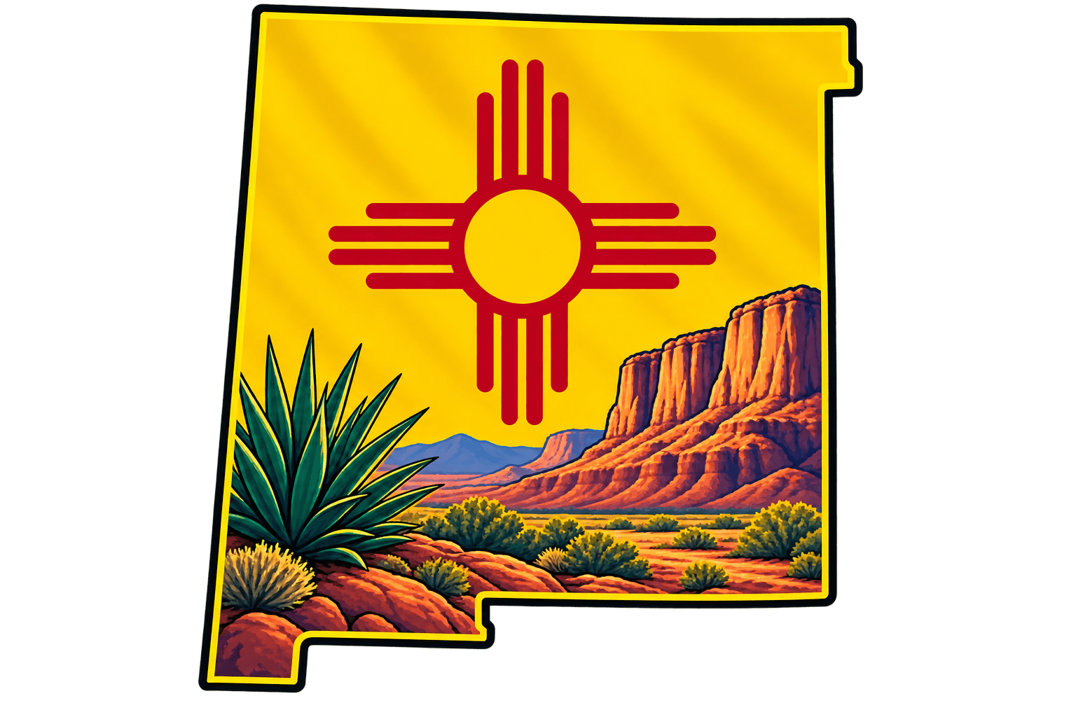 New Mexico Map Graphic