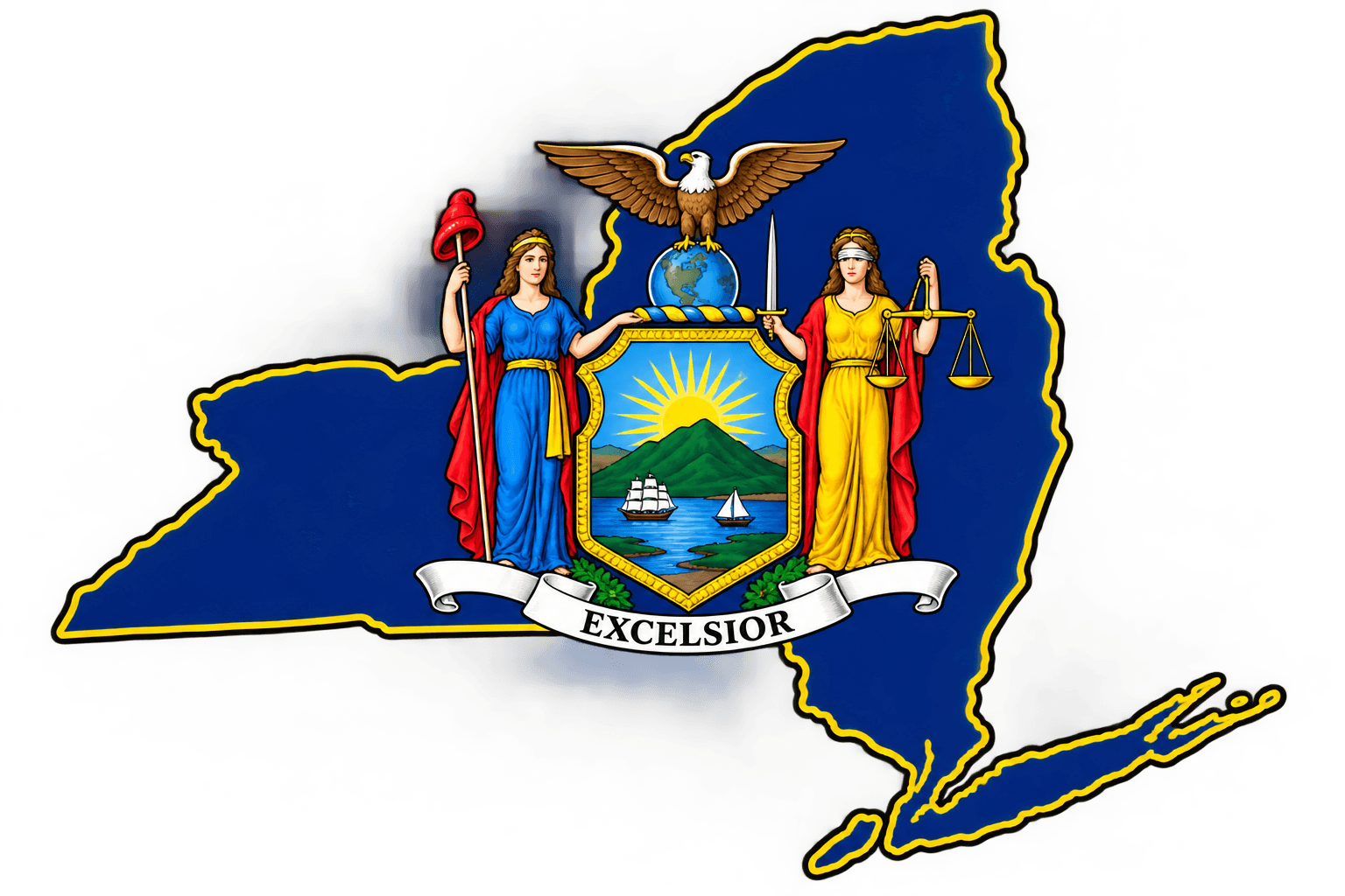 New York Map Graphic