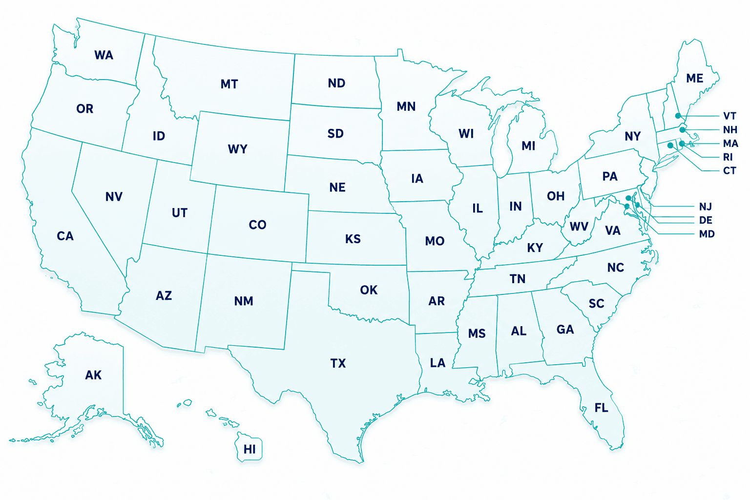 Mediknocx Medical Billing Services Across All 50 States USA Map