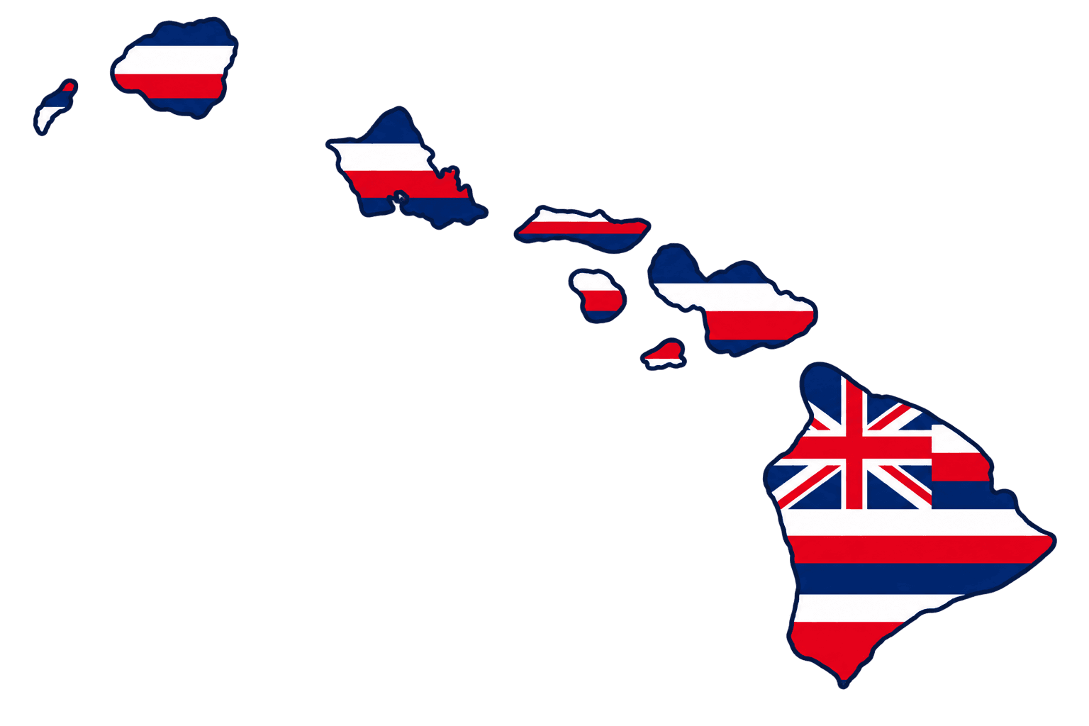 Hawaii Map Graphic