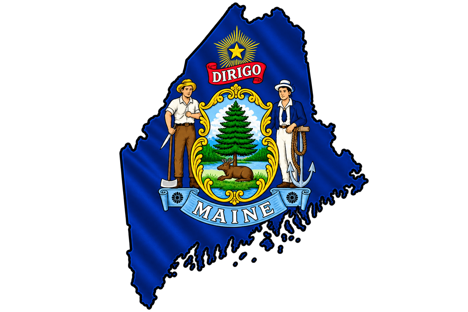 Maine Map Graphic
