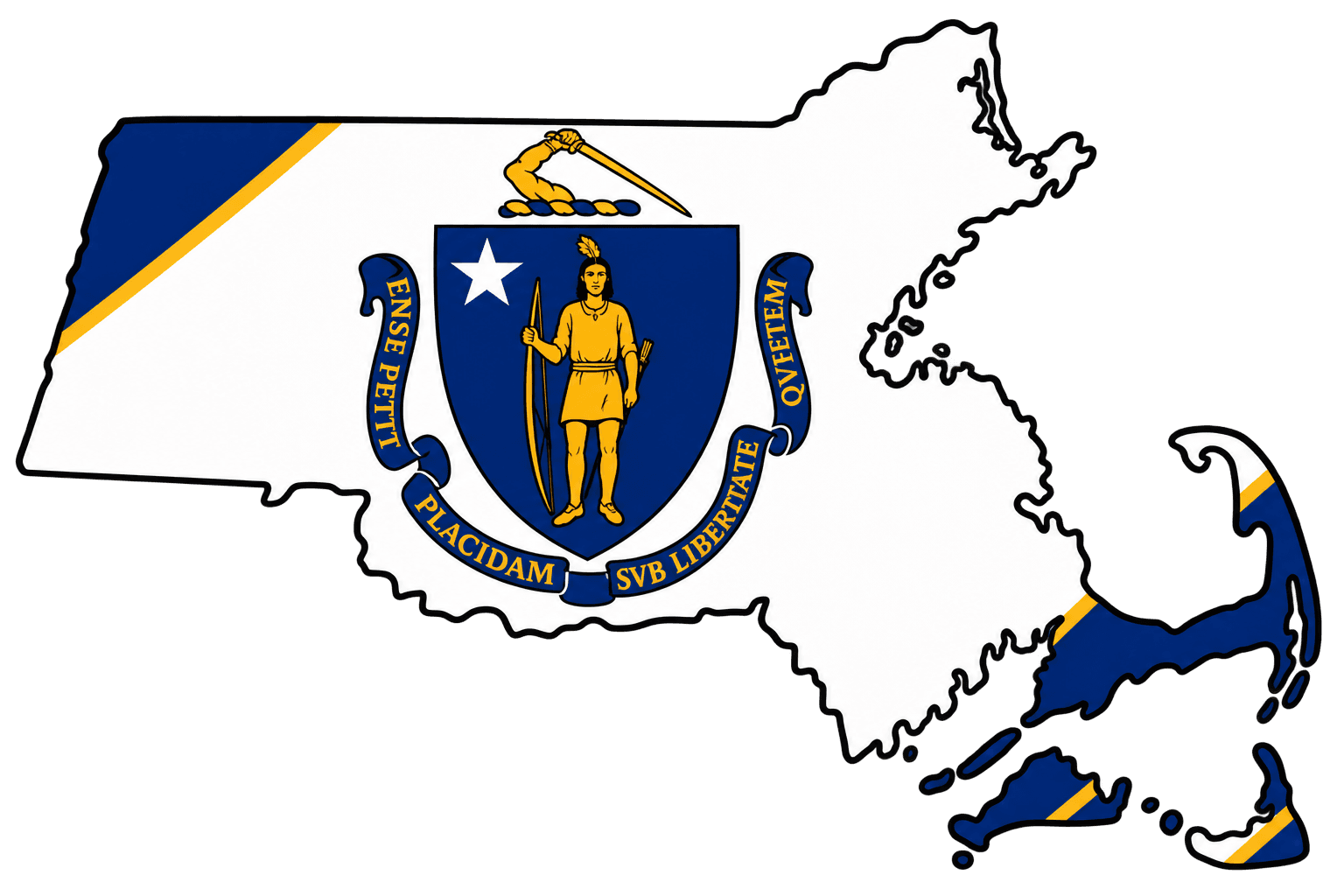 Massachusetts Map Graphic