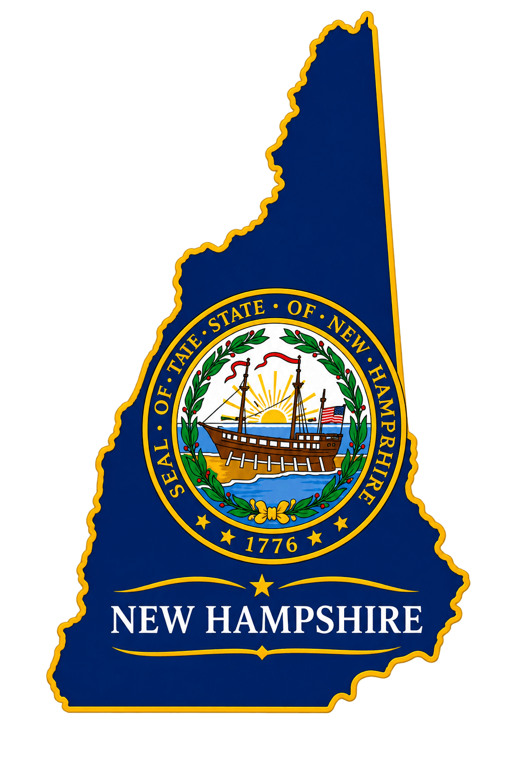 New Hampshire Map Graphic