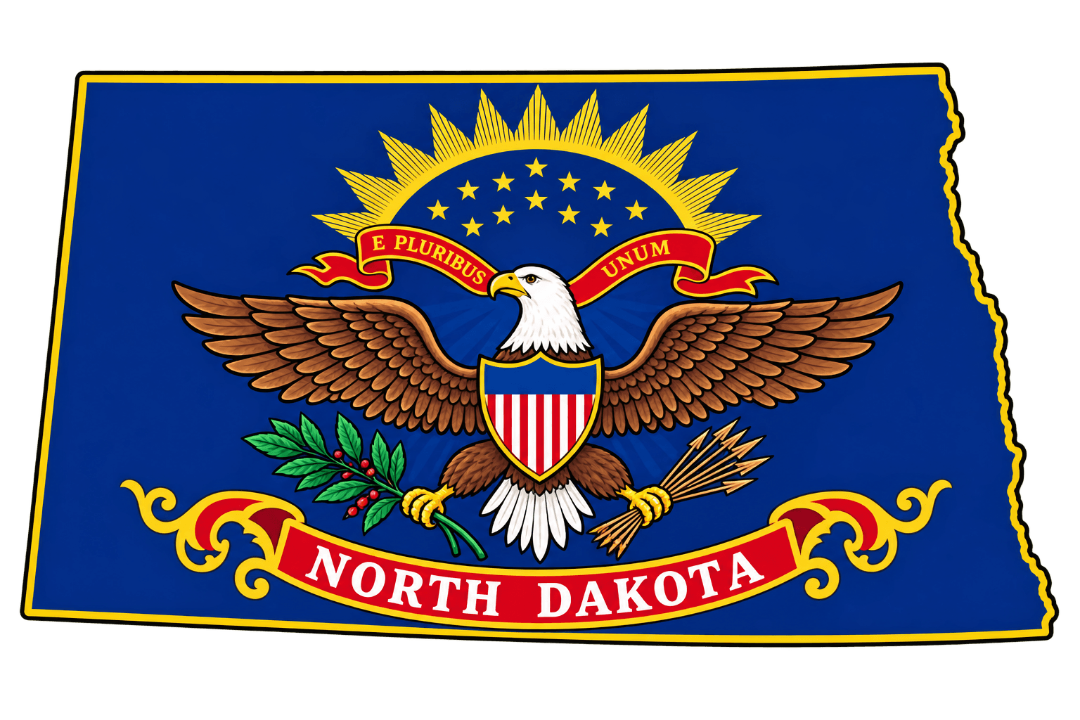 North Dakota Map Graphic