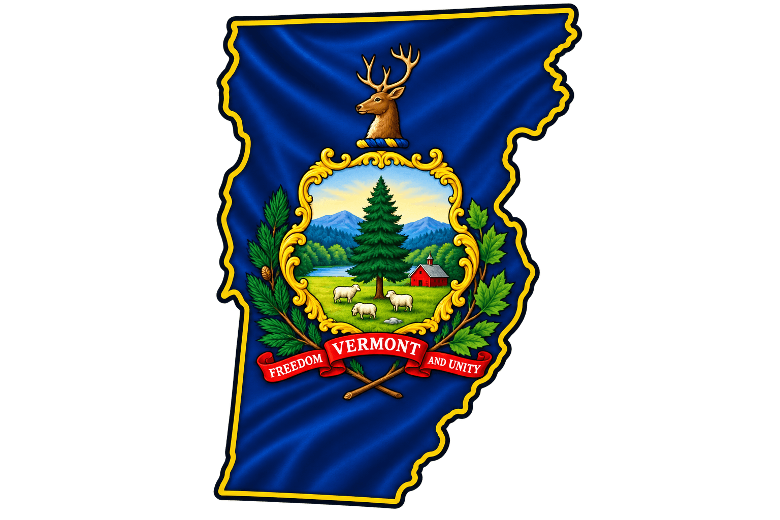 Vermont Map Graphic
